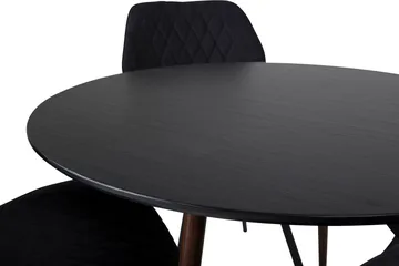Ridones Matgrupp Runt inkl 4 Sumoas Stolar - Svart/Brun - Möbler - Matplats - Matgrupp & matbord med stolar