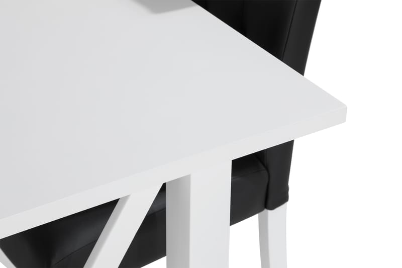ROSWELL Matbord 150 + 4 STILO Stol Konstläder Vit - Matgrupp & matbord med stolar