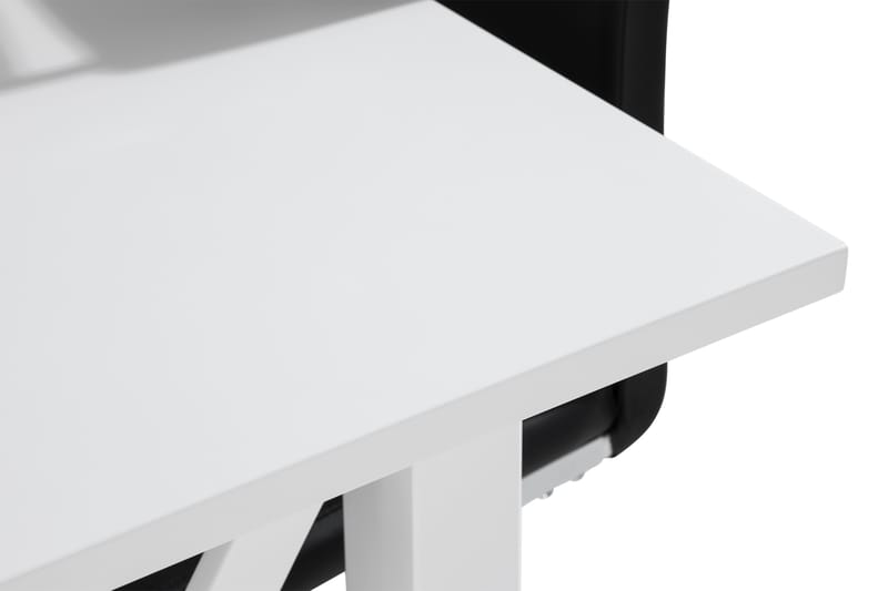 ROSWELL Matbord 150 Vit + 4 GANNAN Stol Konstläder Svart - Matgrupp & matbord med stolar