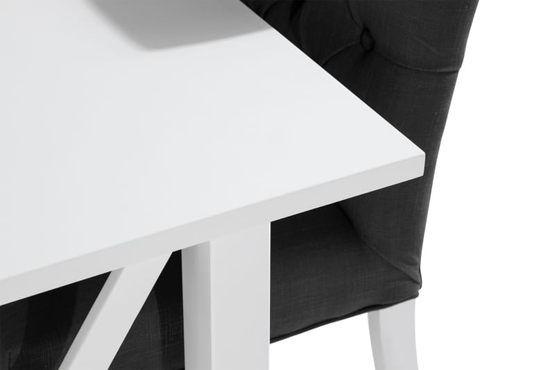 ROSWELL Matbord 150 Vit + 4 JENCA Stol Vit/Grå - Matgrupp & matbord med stolar