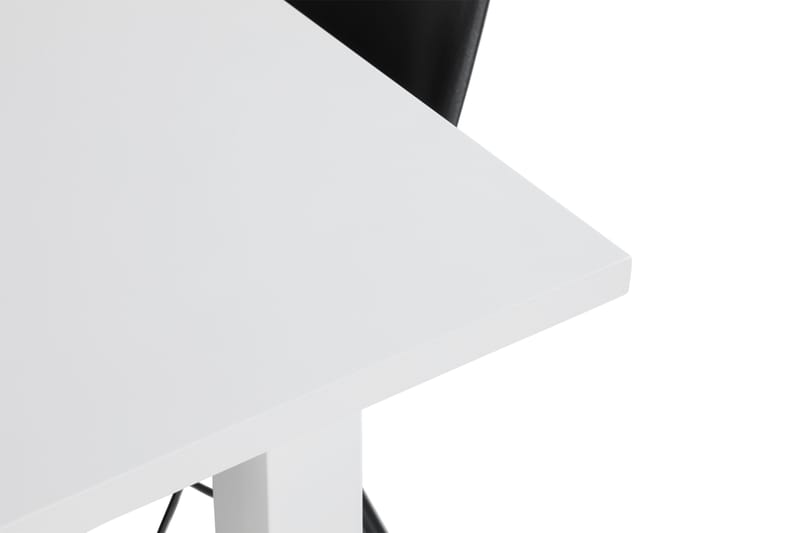 ROSWELL Matbord 150 Vit + 4 ZENIT Stol Konstläder Svart - Matgrupp & matbord med stolar