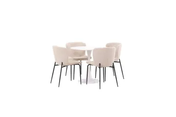 Rund Matgrupp Hamden, Modesto - Beige - Möbler - Matplats - Matgrupp & matbord med stolar