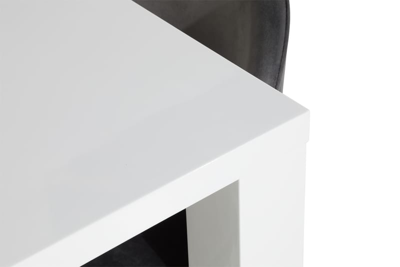 SALA Bord Vit + 4 SANDRO Stol Grå/Kromade Ben - Möbler - Matplats - Matgrupp & matbord med stolar