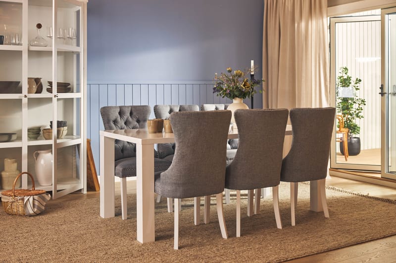 SALA Matbord 180 cm Vit + 6 VALSTORP Stolar - Möbler - Matplats - Matgrupp & matbord med stolar