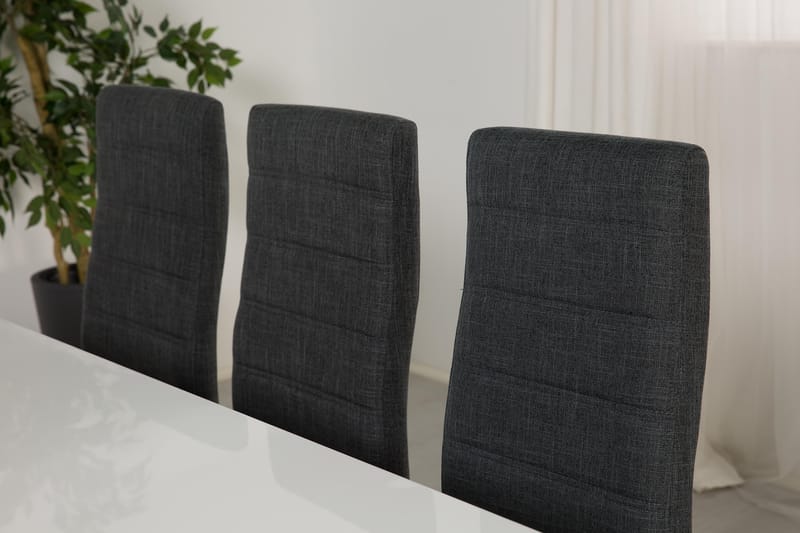 SALA Matbord 180 Vit + 6 SALA Stol Mörkgrå - Möbler - Matplats - Matgrupp & matbord med stolar
