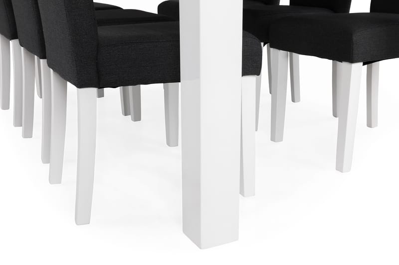 SALA Matbord 180 Vit + 6 VIKTOR Stol Mörkgrå/Vit - Möbler - Matplats - Matgrupp & matbord med stolar