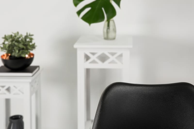 SALA Matbord 180 Vit + 6 ZENIT Stol Svart/Krom - Möbler - Matplats - Matgrupp & matbord med stolar