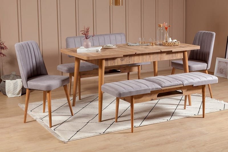 Shundrea Matgrupp 5 delar 75 cm - Trä/natur - Möbler - Matplats - Matgrupp & matbord med stolar