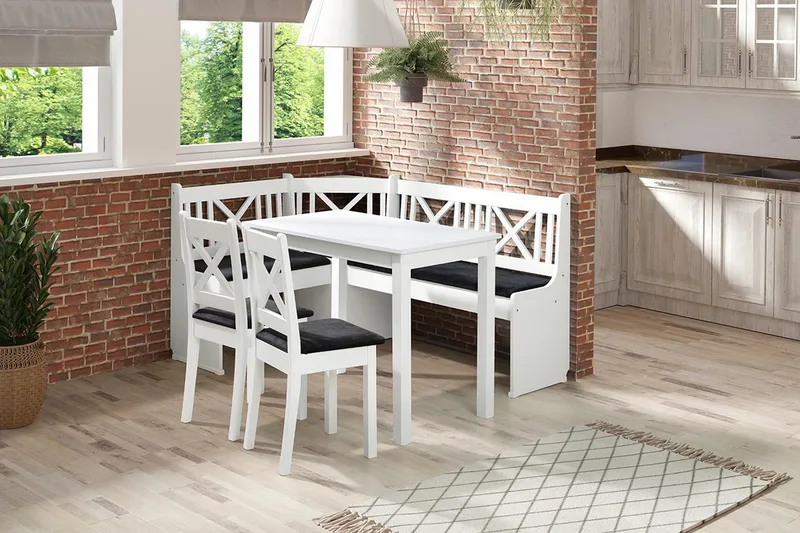 Sialana Matgrupp - Vit/Svart - Möbler - Matplats - Matgrupp & matbord med stolar