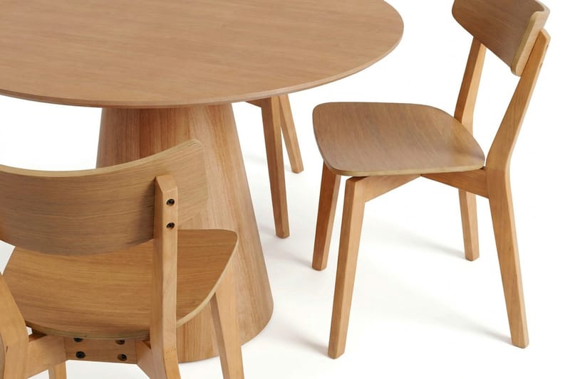Siena Matgrupp 110 cm runt i Ek med 4 Amelia Matstolar - Ek - Möbler - Matplats - Matgrupp & matbord med stolar