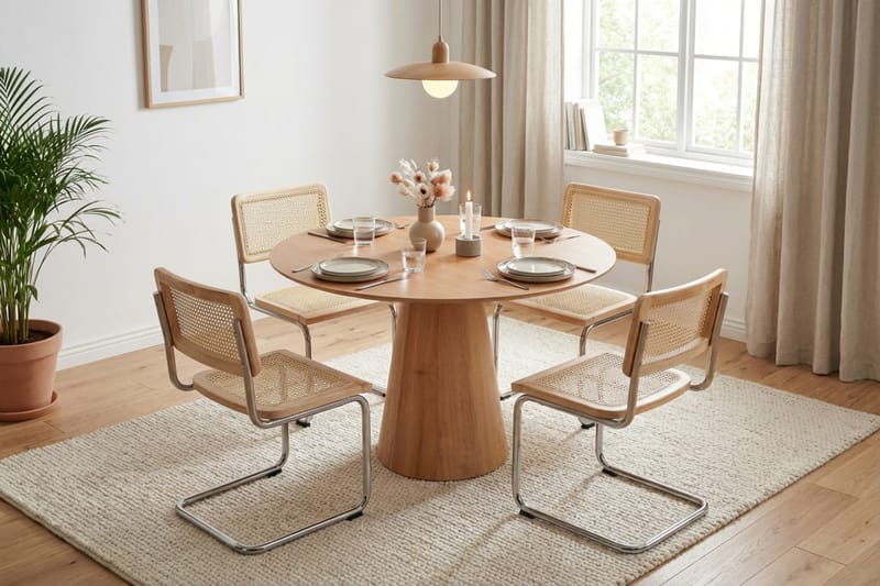 Siena Matgrupp runt 110 cm Ek med 4 Build Matstolar - Ek - Möbler - Matplats - Matgrupp & matbord med stolar