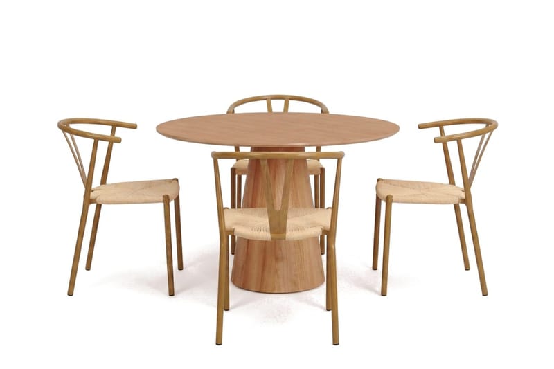 Siena Matgrupp runt 110 cm Ek med 4 Elysia Matstolar - Ek - Möbler - Matplats - Matgrupp & matbord med stolar