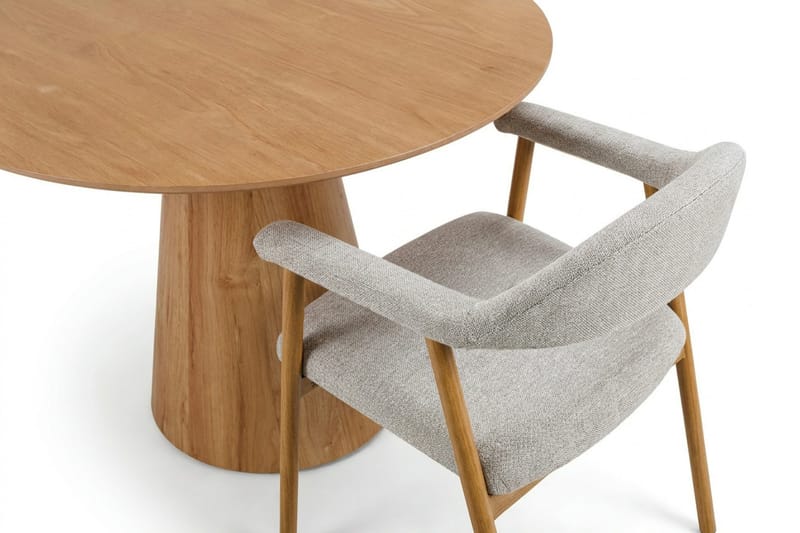 Siena Matgrupp runt 110 cm Ek med 4 Ronja Matstolar - Sand/Ek - Möbler - Matplats - Matgrupp & matbord med stolar