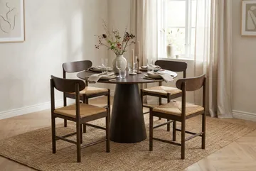 Siena Matgrupp runt 110 cm Rökt Ek med 4 Malte Matstolar - Möbler - Matplats - Matgrupp & matbord med stolar