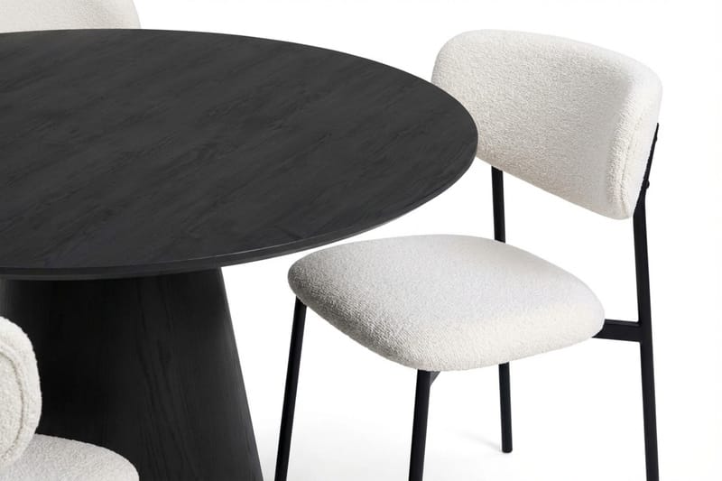 Siena Matgrupp runt 110 cm Svart med 4 Lucy Matstolar - Svart - Möbler - Matplats - Matgrupp & matbord med stolar