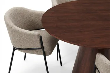 Siena Matgrupp runt 110 cm Valnöt med 4 Filip Matstolar - Valnöt - Möbler - Matplats - Matgrupp & matbord med stolar