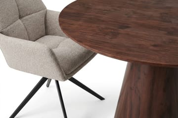 Siena Matgrupp runt 110 cm Valnöt med 4 Torsby Matstolar - Valnöt - Möbler - Matplats - Matgrupp & matbord med stolar