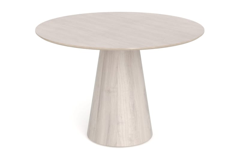 Siena Matgrupp runt 110 cm Vitlaserad med 4 Build Matstolar - Vitlaserad/Natur/krom - Möbler - Matplats - Matgrupp & matbord med stolar