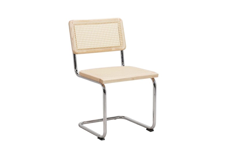 Siena Matgrupp runt 110 cm Vitlaserad med 4 Build Matstolar - Vitlaserad/Natur/krom - Möbler - Matplats - Matgrupp & matbord med stolar