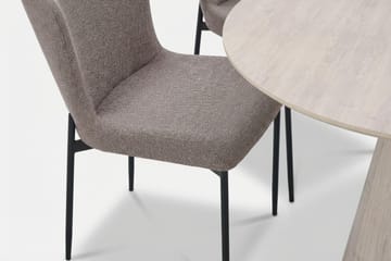 Siena Matgrupp runt 110 cm Vitlaserad med 4 Elsie Matstolar - Vitlaserad/Grå - Möbler - Matplats - Matgrupp & matbord med stolar