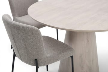 Siena Matgrupp runt 110 cm Vitlaserad med 4 Elsie Matstolar - Vitlaserad/Ljusgrå - Möbler - Matplats - Matgrupp & matbord med stolar