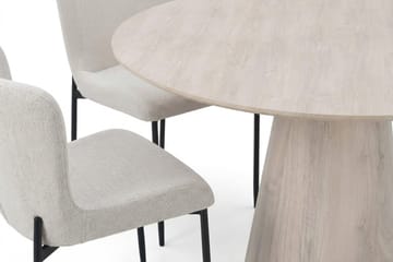 Siena Matgrupp runt 110 cm Vitlaserad med 4 Elsie Matstolar - Vitlaserad/Vit - Möbler - Matplats - Matgrupp & matbord med stolar