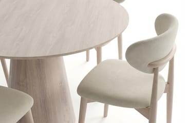 Siena Matgrupp runt 110 cm Vitlaserad med 4 Molly Matstolar - Vitlaserad - Möbler - Matplats - Matgrupp & matbord med stolar
