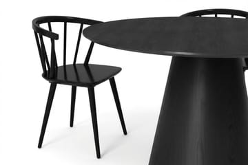 Siena Matgrupp runt 130 cm Svart med 6 Tyrö Matstolar - Svart - Möbler - Matplats - Matgrupp & matbord med stolar