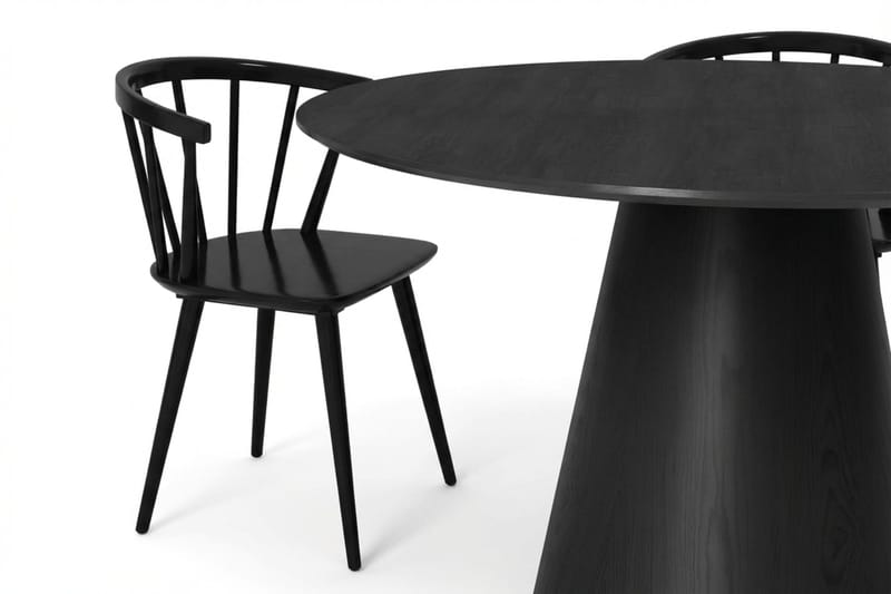 Siena Matgrupp runt 130 cm Svart med 6 Tyrö Matstolar - Svart - Möbler - Matplats - Matgrupp & matbord med stolar