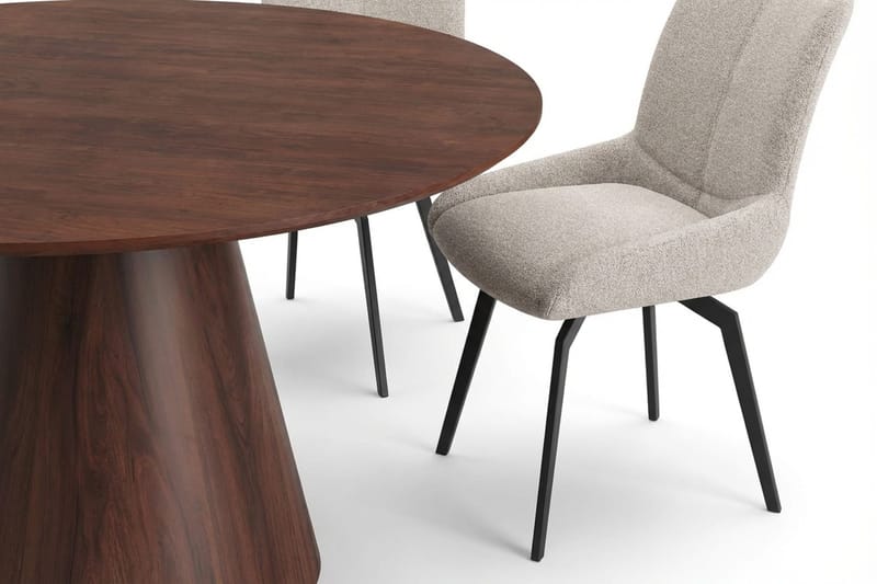 Siena Matgrupp runt 130 cm Valnöt med 6 Mora Matstolar - Valnöt - Möbler - Matplats - Matgrupp & matbord med stolar