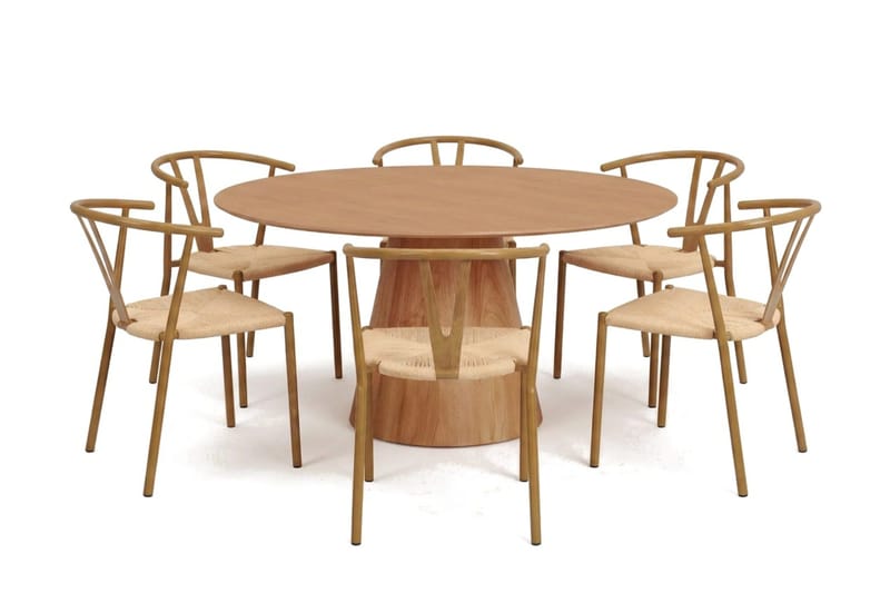 Siena Matgrupp runt 150 cm Ek med 6 Elysia Matstolar - Ek - Möbler - Matplats - Matgrupp & matbord med stolar