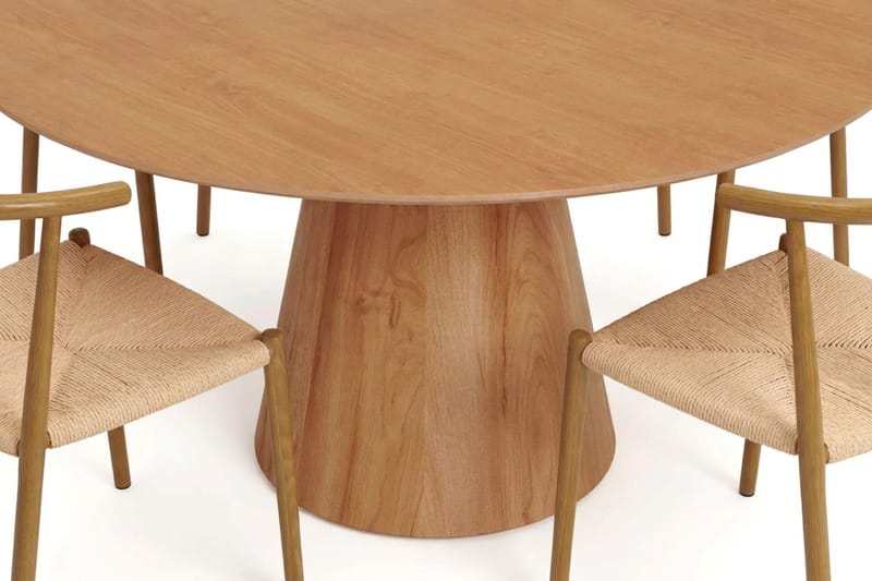 Siena Matgrupp runt 150 cm Ek med 6 Elysia Matstolar - Ek - Möbler - Matplats - Matgrupp & matbord med stolar