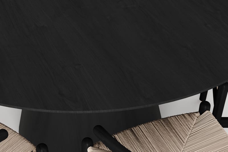 Siena Matgrupp runt 150 cm Svart med 6 Dastoori Matstolar - Svart - Möbler - Matplats - Matgrupp & matbord med stolar