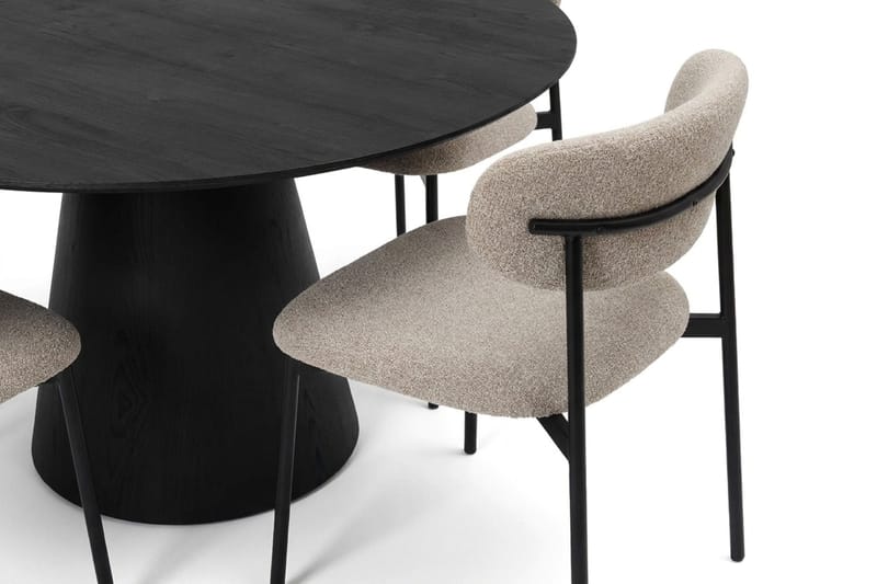 Siena Matgrupp runt 150 cm Svart med 6 Lucy Matstolar - Svart - Möbler - Matplats - Matgrupp & matbord med stolar