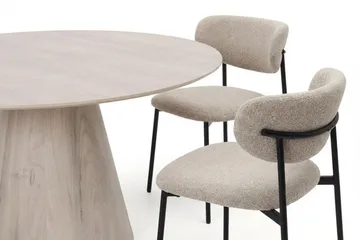 Siena Matgrupp runt 150 cm Vitlaserad med 6 Lucy Matstolar - Vitlaserad - Möbler - Matplats - Matgrupp & matbord med stolar