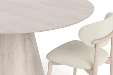 Siena Matgrupp runt 150 cm Vitlaserad med 6 Molly Matstolar - Vitlaserad - Möbler - Matplats - Matgrupp & matbord med stolar