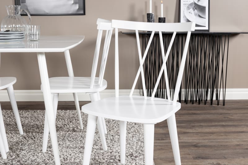 SOBRIDO Matbord 120 cm Vit + 4 COMO Stolar - Möbler - Matplats - Matgrupp & matbord med stolar