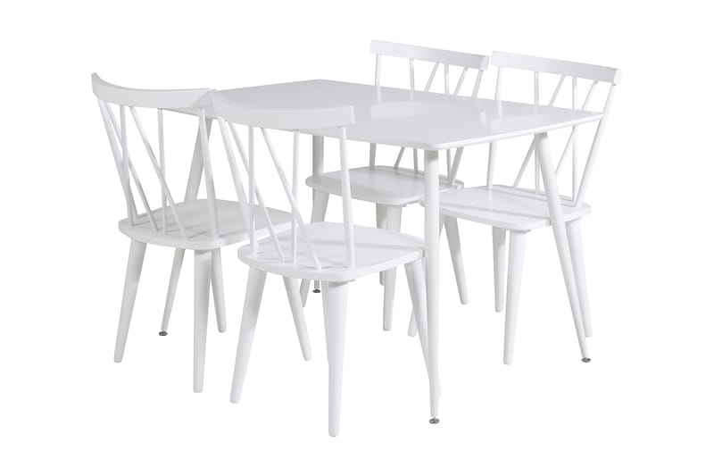 SOBRIDO Matbord 120 cm Vit + 4 COMO Stolar - Möbler - Matplats - Matgrupp & matbord med stolar