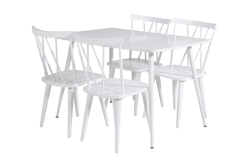 SOBRIDO Matbord 120 cm Vit + 4 COMO Stolar - Matgrupp & matbord med stolar