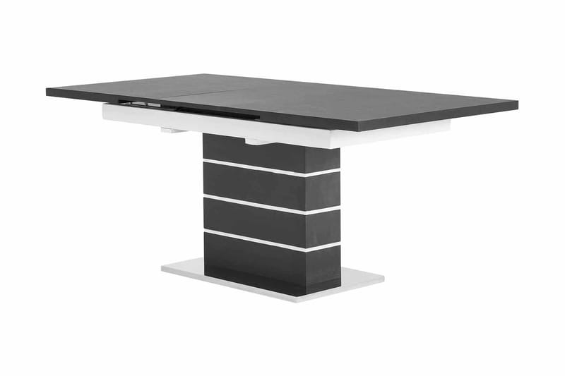 SUNNE Matbord 140 Svart/Vit + 4 FREDAN Stol Grå - Matgrupp & matbord med stolar