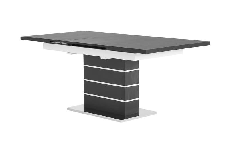 SUNNE Matbord 140 Svart/Vit + 6 EMÅN Stol Vit - Matgrupp & matbord med stolar