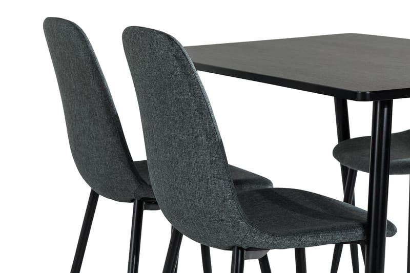 SWEETPO Bord 120 Brun + 4 NIKOLAS Stol Grå/Svart - Matgrupp & matbord med stolar