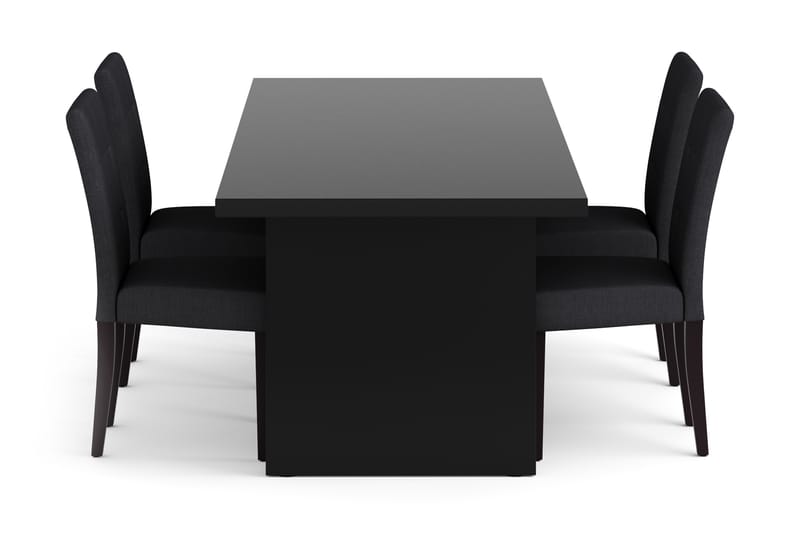SYRES Matbord 180 cm Grå + 4 VIKTOR Stolar Mörkgrå - Matgrupp & matbord med stolar