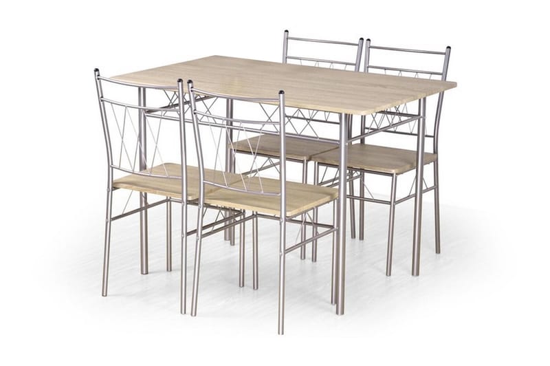 TREVINO Bord Ek + 4 Stolar Ek - Matgrupp & matbord med stolar