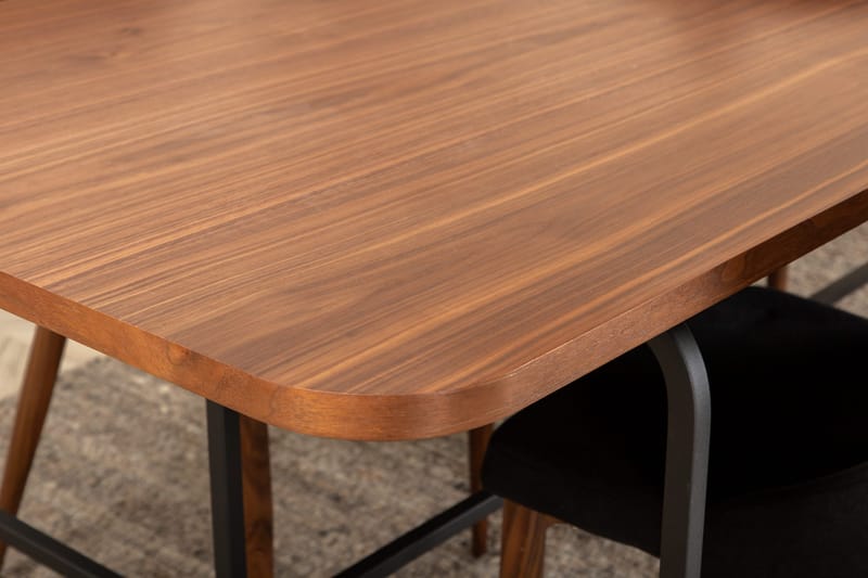 Unos Matgrupp 200 cm inkl 4 Campomar Stolar - Valnötsbrun/Svart - Möbler - Matplats - Matgrupp & matbord med stolar