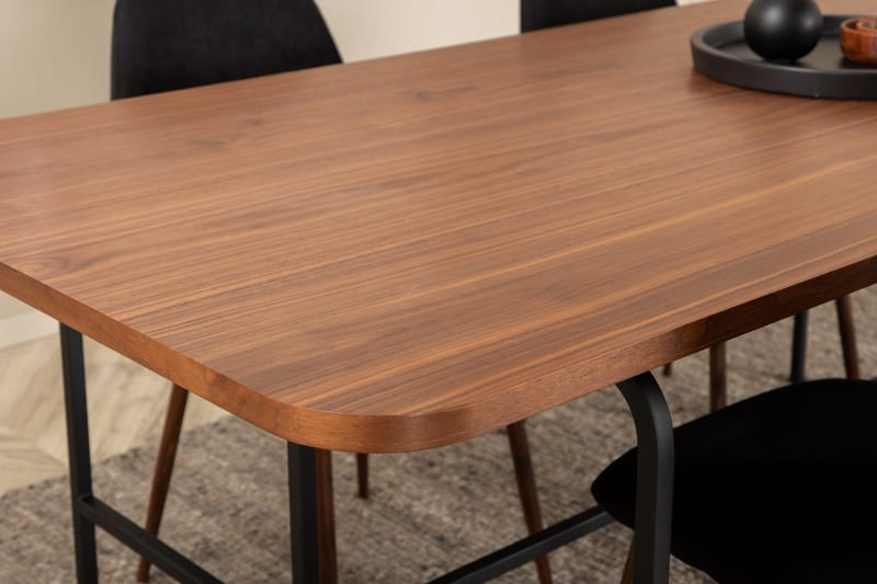 Unos Matgrupp 200 cm inkl 4 Pontus Stolar - Valnötsbrun/Svart - Möbler - Matplats - Matgrupp & matbord med stolar