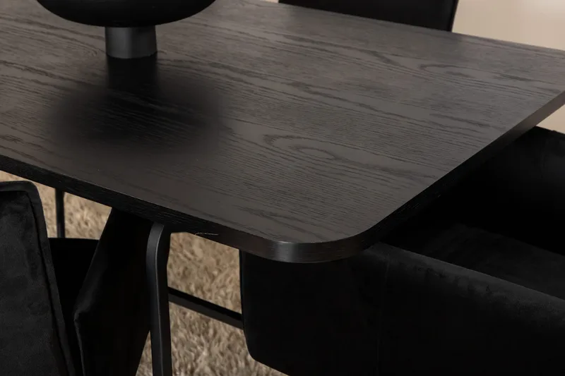 Unos Matgrupp 200 cm inkl 6 Pippi Stolar - Svart - Möbler - Matplats - Matgrupp & matbord med stolar