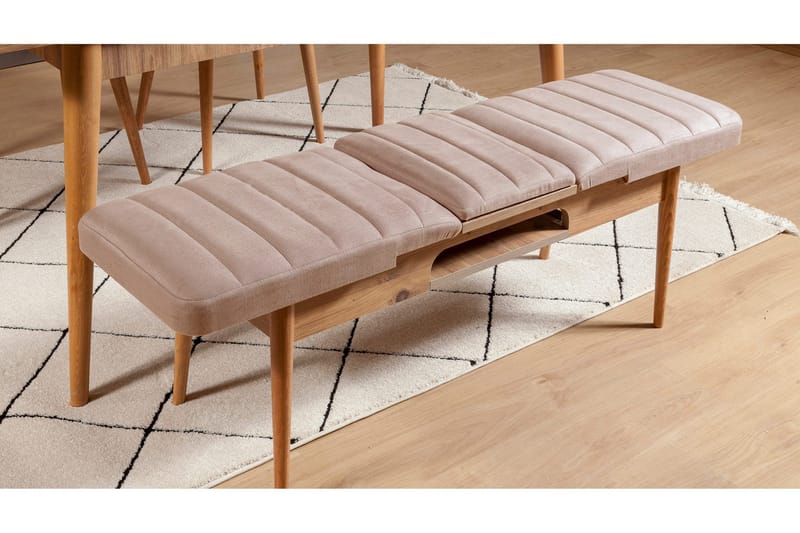 Valsot Förlängningsbar Matgrupp 129 cm - Natur/Grå/Brun - Möbler - Matplats - Matgrupp & matbord med stolar