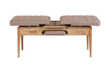Valsot Förlängningsbar Matgrupp 129 cm - Natur/Grå/Brun - Möbler - Matplats - Matgrupp & matbord med stolar