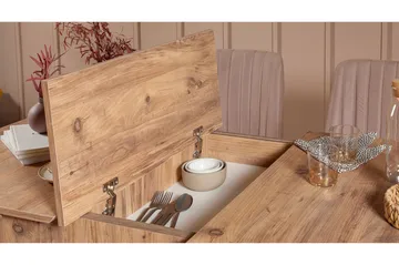 Valsot Förlängningsbar Matgrupp 129 cm - Natur/Grå/Brun - Möbler - Matplats - Matgrupp & matbord med stolar